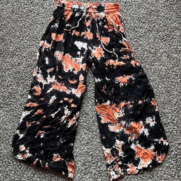 EARTHBOUND Pants - Earthbound Yoga Pants Women Small Tie Dye Wide Leg Indie Boho Flowy Hippie Pants